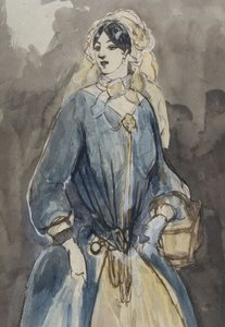 Die Frau mit dem Korb von Constantin Guys