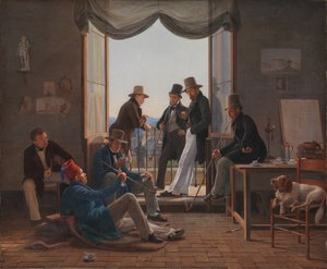 Eine Gruppe dänischer Künstler in Rom