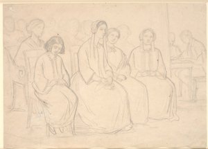Bei Hages während eines Vortrags von Høyen von Constantin Hansen