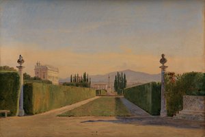 In den Gärten der Villa Albani, Rom von Constantin Hansen