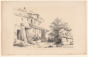 Häuser in einer felsigen Landschaft (Die Landschaft, Serie) von Constantinus Cornelis Huysmans