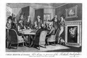Schachpartie, in Parsloes, 23. Februar 1794, in Anwesenheit des türkischen Botschafters, 1794
