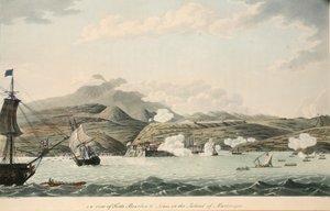 Südwestansicht der Forts Bourbon und Louis auf der Insel Martinique, Illustration aus 