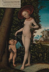 Venus mit Amor, dem Honigdieb, ca. 1580-1620 von Copy after Lucas Cranach the Elder