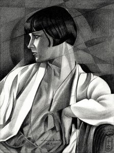 Art Deco Frauenprofil von Corné Akkers
