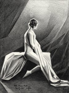 Verhüllte Art-Deco-Figur von Corné Akkers