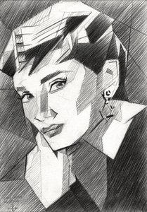 Elegante geometrische Frau von Corné Akkers