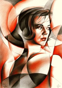 Geometrisches Frauenporträt von Corné Akkers