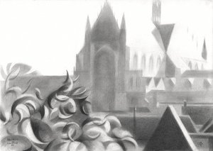 Garten einer gotischen Kathedrale von Corné Akkers