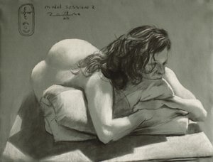Nachdenkliche liegende Figur von Corné Akkers