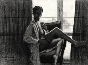 Sinnliche Frau am Fenster