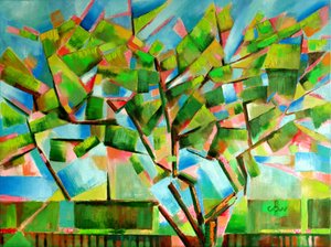 Lebendiger Abstrakter Baum von Corné Akkers