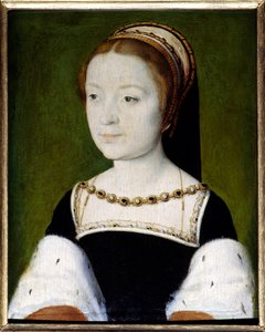 Porträt von Madeleine von Frankreich (1443-1495), älteste Tochter von Franz I., Königin von Schottland, erste Frau von Jakob V. Gemälde von Corneille de Lyon (1500/1510-1574). Öl auf Holz. Maße: 0,22 x 0,31. Versailles, Schlossmuseum