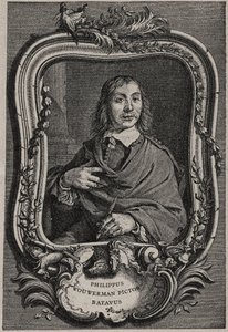 Porträt von Philips Wouwerman oder Philippus Wouwermans 1619-1668 niederländischer Maler - Gravur von Nicolas-Gabriel Dupuis nach Cornelis Visscher