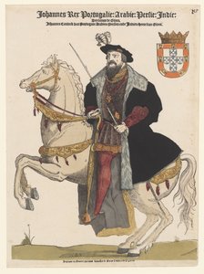 Porträt von Johannes III. von Portugal zu Pferd