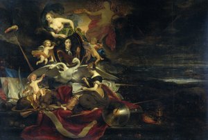 Allegorie auf den niederländischen Überfall auf die Medway (1667), mit einem Porträt von Cornelis de Witt