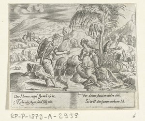 Ein Engel führt Hagar zurück von Cornelis Bos