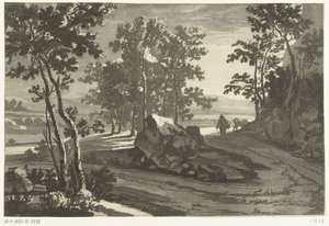 Baumreiche Landschaft mit Viehtreiber