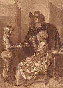 Kavalier und Dame mit einem Pagen, 1779, veröffentlicht 1781