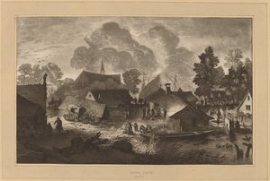 Dorf mit Teich, um 1782