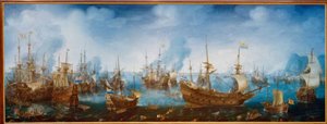 Die Seeschlacht bei Gibraltar am 25. April 1607 von Cornelis Claesz  van Wieringen