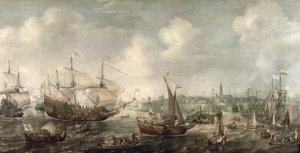 Die Ankunft von Friedrich V. in Vlissingen im Jahr 1613 von Cornelis Claesz  van Wieringen