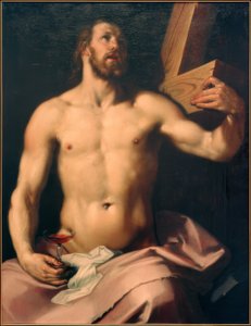 Christus mit eucharistischem Kelch und Kreuz
