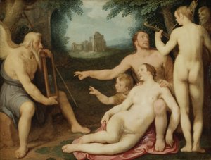Der Spiegel der Zeit, 1628 von Cornelis Cornelisz van Haarlem