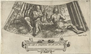 Esau verkauft sein Erstgeburtsrecht (Die Geschichte von Jakob und Esau) von Cornelis Cort