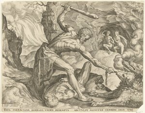Herkules schleppt Cerberus aus der Hölle
