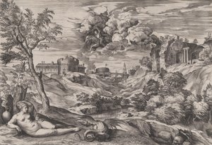 Ruggiero rettet Angelica von Cornelis Cort