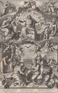 Der Streit der Kirchenväter über das Heilige Sakrament von Cornelis Cort