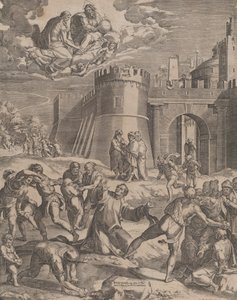 Das Martyrium des Heiligen Stephanus, 1576 von Cornelis Cort