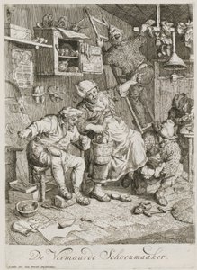 Berühmter Schumacher, Blatt 3 einer Folge von drei Genredarstellungen von Cornelis Dusart