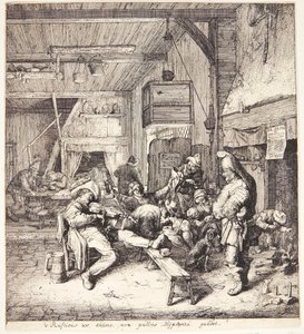 Geigenspieler in einer Schankstube von Cornelis Dusart