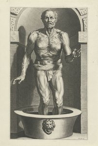Seneca stehend, mit den Füßen im Bad von Cornelis Galle (I)