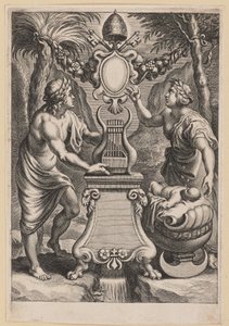 Titelseite für M.C. Sarbievski, Lyricorum Libri IV von Cornelis Galle I after Sir Peter Paul Rubens