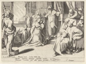 Esther vor Ahasveros von Cornelis Jacobsz. Drebbel
