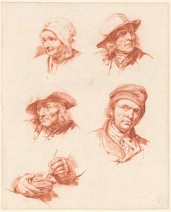 Ein Studienblatt mit Köpfen von Cornelis Kruseman