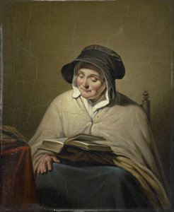 Alte Frau beim Lesen