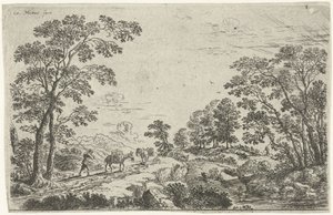 Landschaft mit Maultiertreiber
