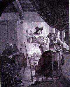 Der Patron und der Maler, nach einem Gemälde des 17. Jahrhunderts von Cornelis Bega, 18. Jahrhundert