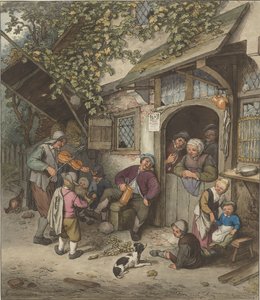 Geigenspieler vor einem Gasthaus von Cornelis Ploos van Amstel