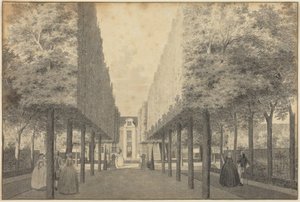 Damen und Herren genießen einen niederländischen Garten von Cornelis Pronk
