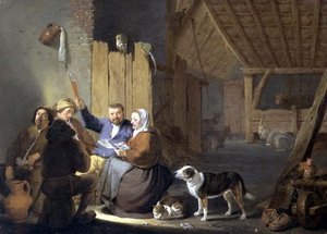 Bauer trinkt in einer Scheune, 1634