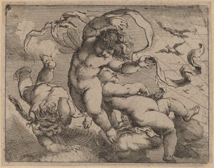 Drei fliegende Putti