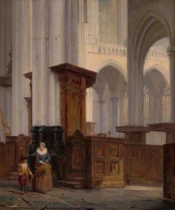 Innenraum einer gotischen Kirche von Cornelis Springer