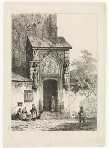 Ansicht eines Kirchenportals von Cornelis Springer