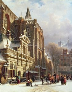 Ansicht der Hoofdwacht und der Grote Kerk, Zwolle