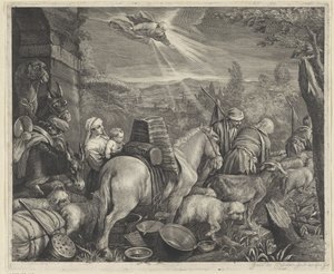 Abraham verlässt Haran von Cornelis Visscher (II)